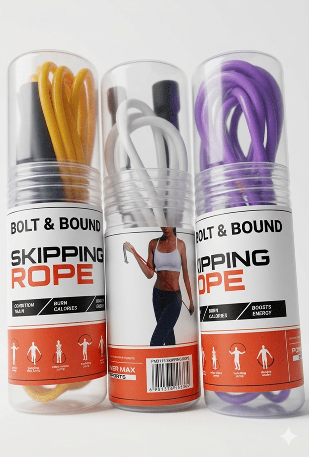 Bolt & Bound Blue Adjustable Jump Rope for Cardio Training
