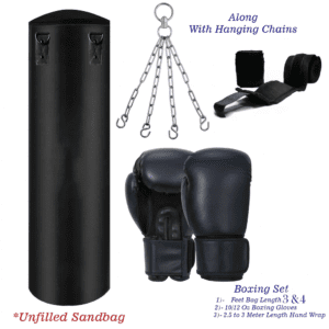 Premium Heavy Punching Bag Set with Gloves & Hand Wraps (3ft / 4ft) | Bolt & Bound
